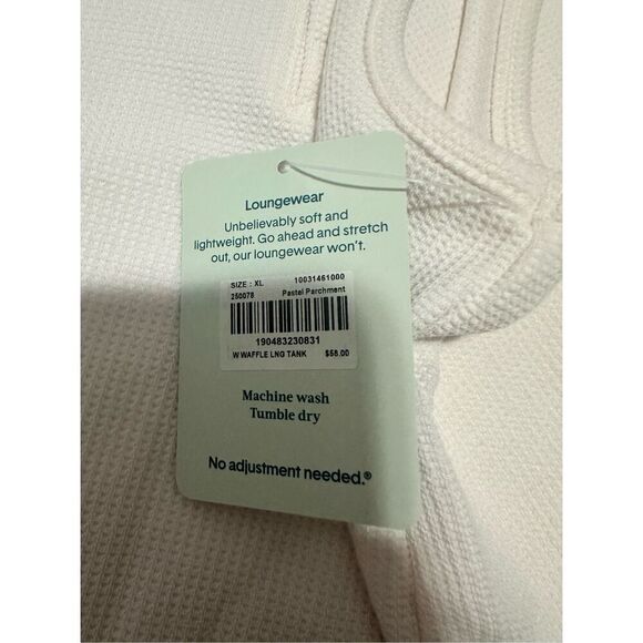 Tommy John Womens Waffle Lounge Henley Tank in Pastel Parchment Size XL $58 - Picture 6 of 6
